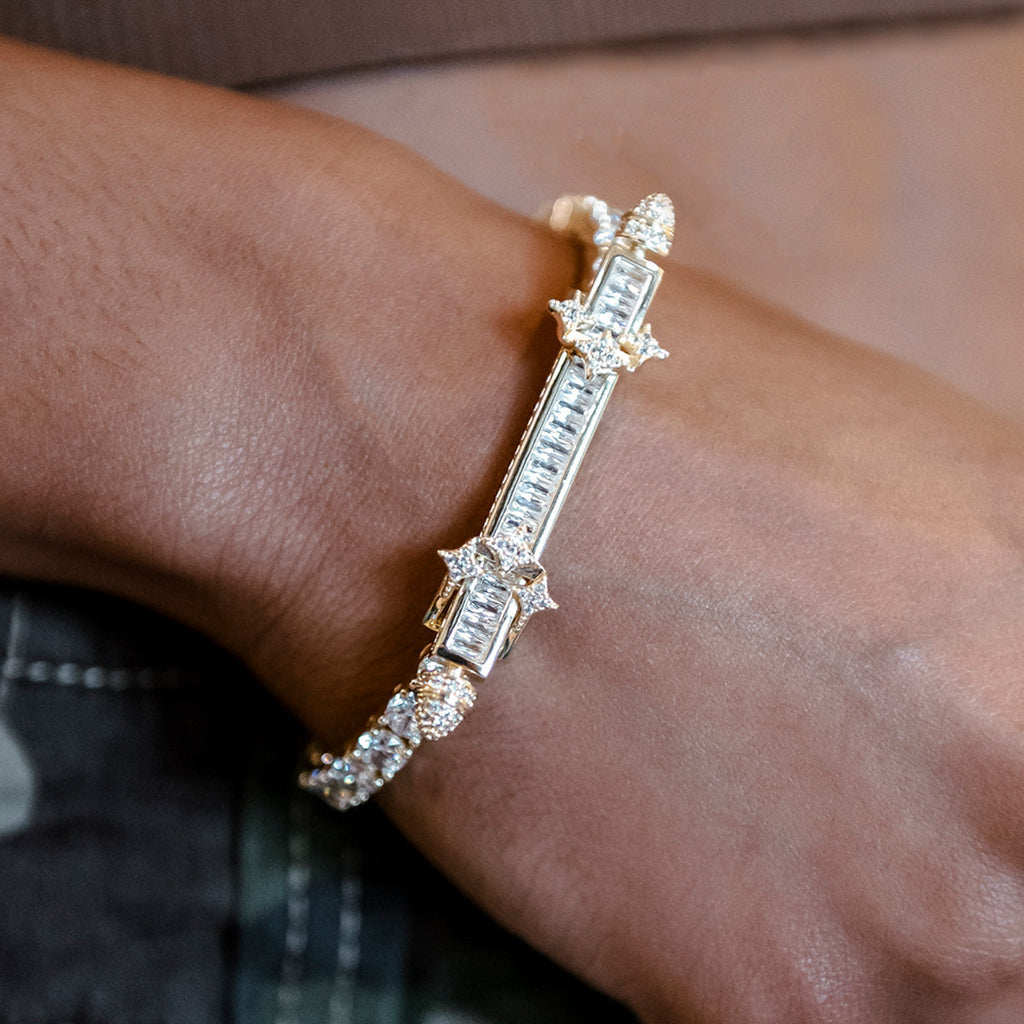 GLD PROMO - WOMEN Iced Baguette Bar Bracelet
