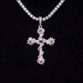 GLD Men Ruby Iced Spiked Cross
