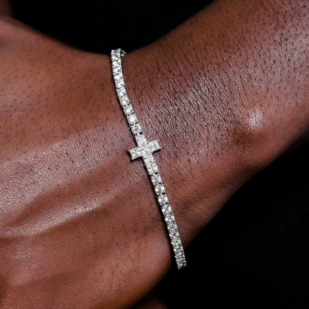 GLD PROMO Cross Tennis Bracelet