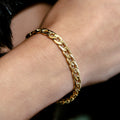 GLD PROMO - WOMEN Curb Chain Bracelet in Yellow Gold- 6mm