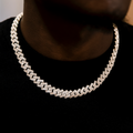 GLD Men Baguette Prong Set Cuban Chain in Yellow Gold- 12mm