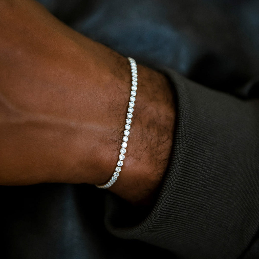 GLD PROMO Micro Tennis Bracelet in White Gold