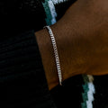 GLD PROMO Micro Cuban Bracelet in White Gold- 3mm