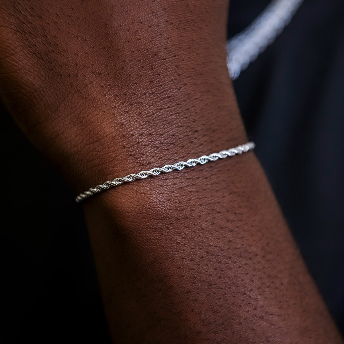 GLD PROMO Rope Bracelet in White Gold- 2mm
