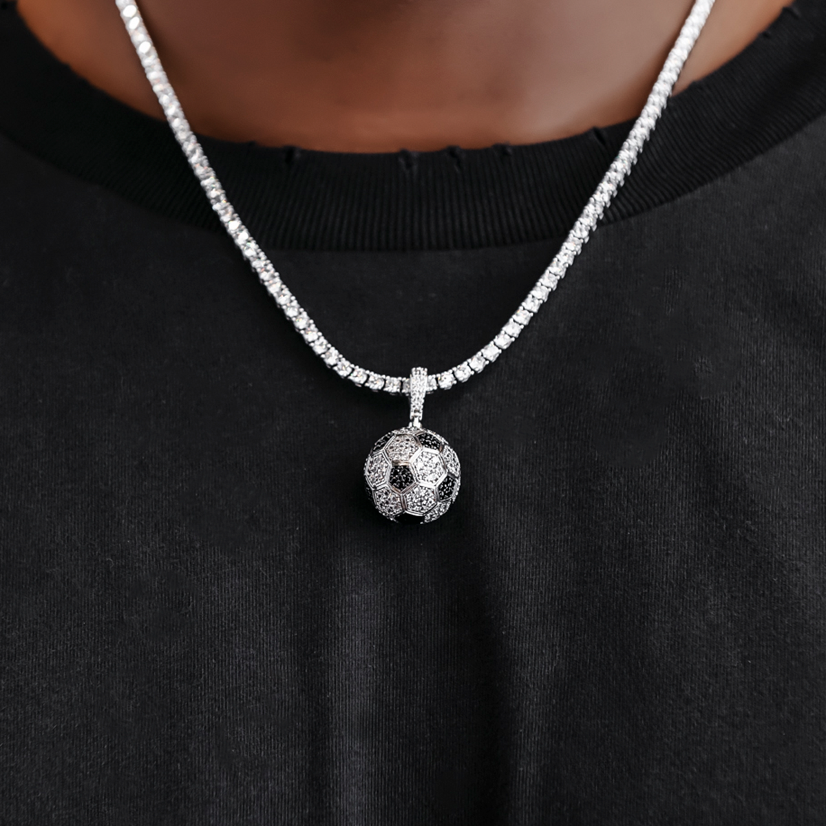 GLD Men Iced Soccer Pendant