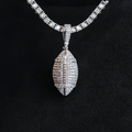 GLD Men Iced Football Pendant in White Gold