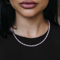 GLD Women Pink Diamond Baguette Tennis Necklace