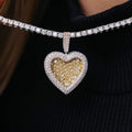 GLD Women Canary Diamond Baguette Heart Pendant