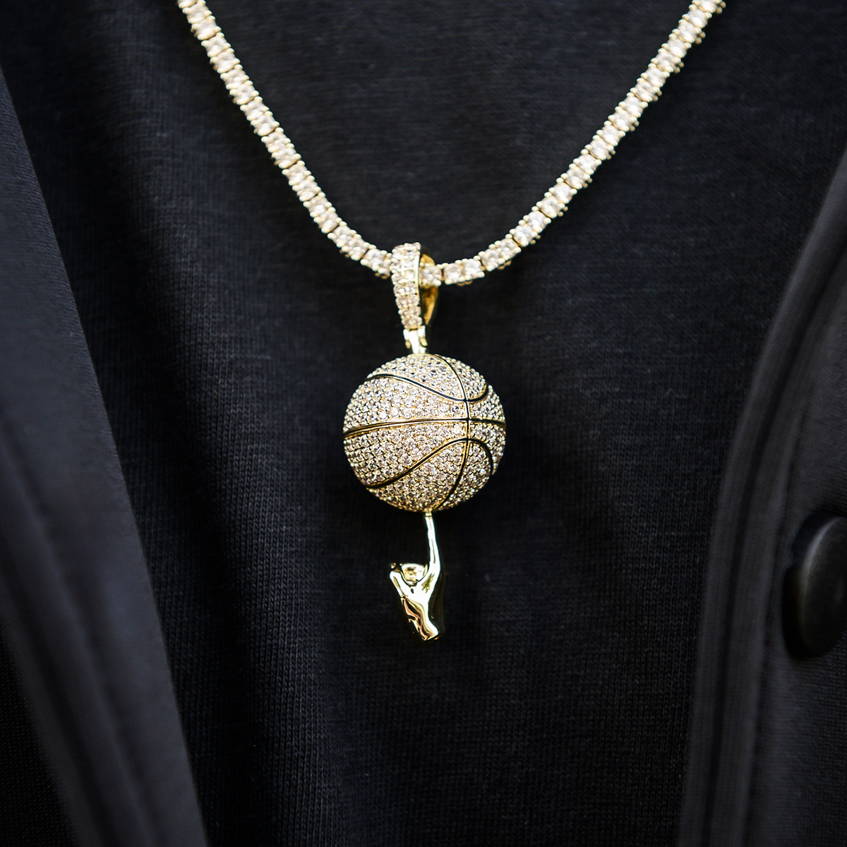 GLD PROMO Iced Basketball Pendant
