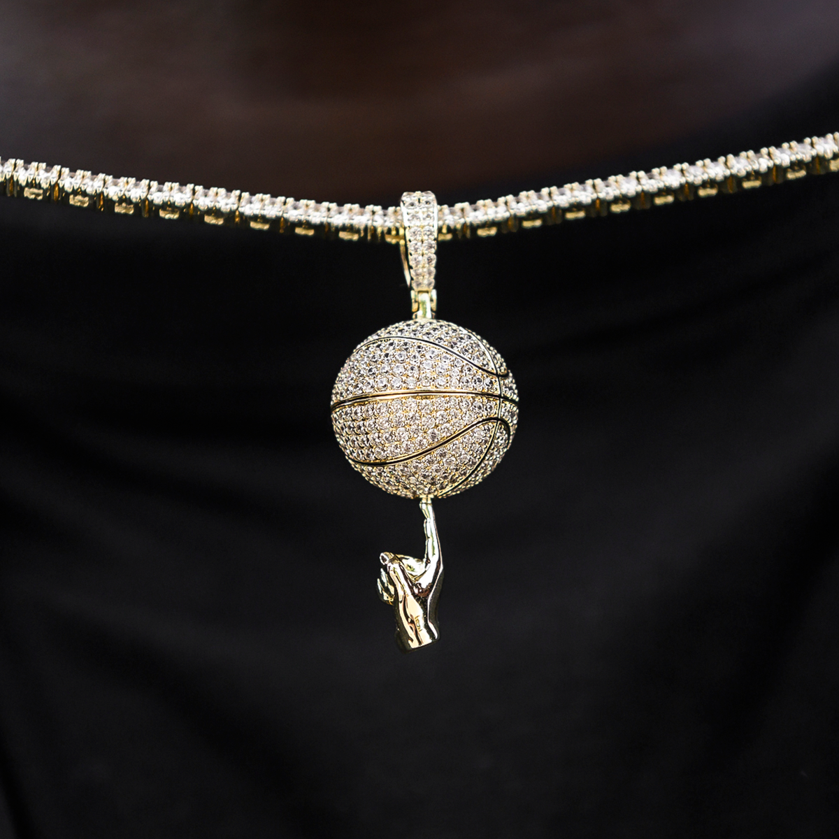 GLD PROMO Iced Basketball Pendant