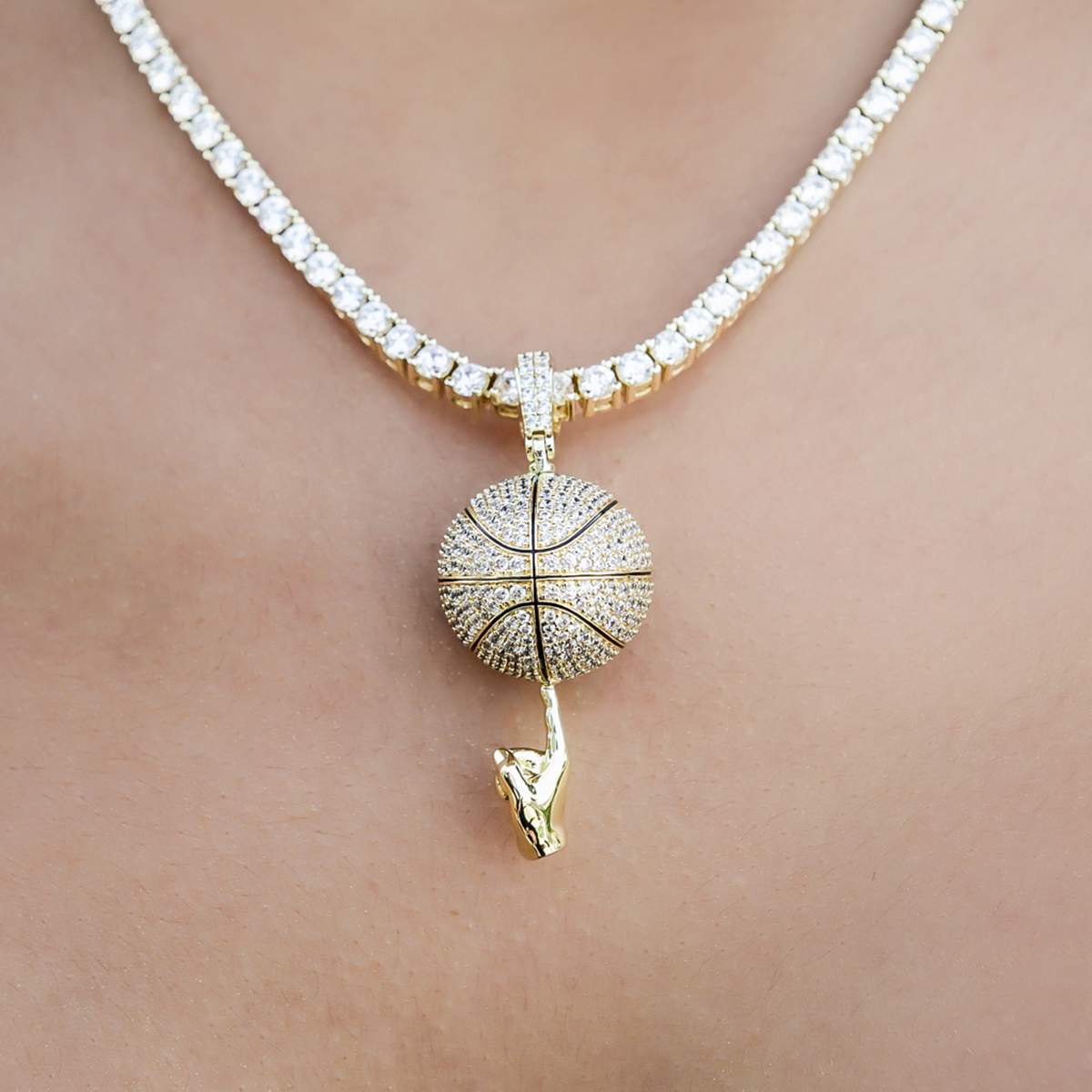 GLD PROMO - WOMEN Iced Basketball Pendant
