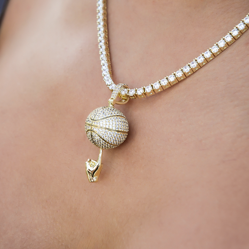 GLD PROMO - WOMEN Iced Basketball Pendant