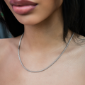 GLD Women Palm Chain in White Gold- 2mm