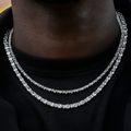 GLD Men 3mm + 5mm Diamond Mixed Oval Cut Tennis Chain Bundle