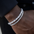 GLD Men 3mm + 5mm Diamond Mixed Oval Cut Tennis Bracelet Bundle