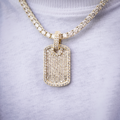 GLD Men Baguette Dog Tag Pendant in Yellow Gold