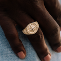 GLD Men Compass Ring in Yellow Gold Vermeil