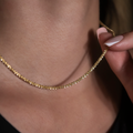 GLD PROMO - WOMEN Popcorn Necklace in Yellow Gold- 2mm