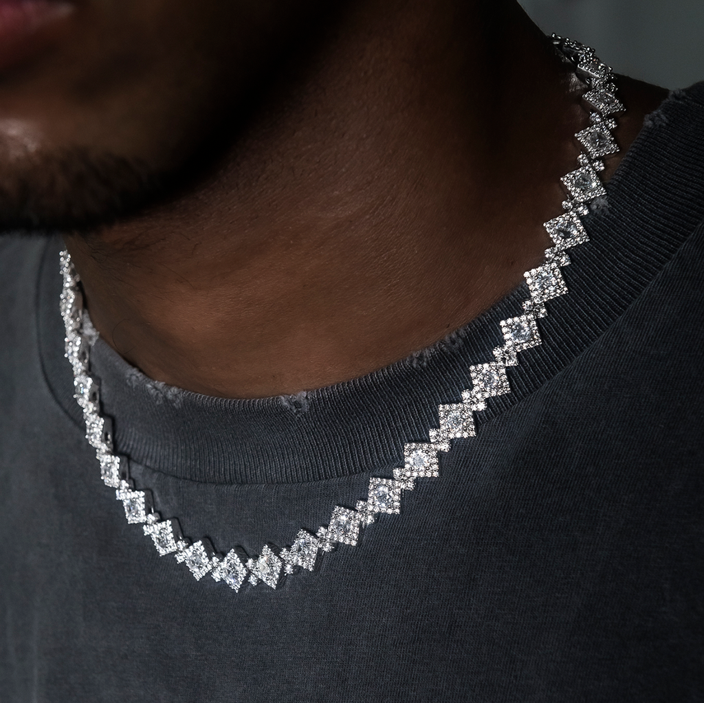 GLD Men Cloister Link Chain in White Gold - 10mm