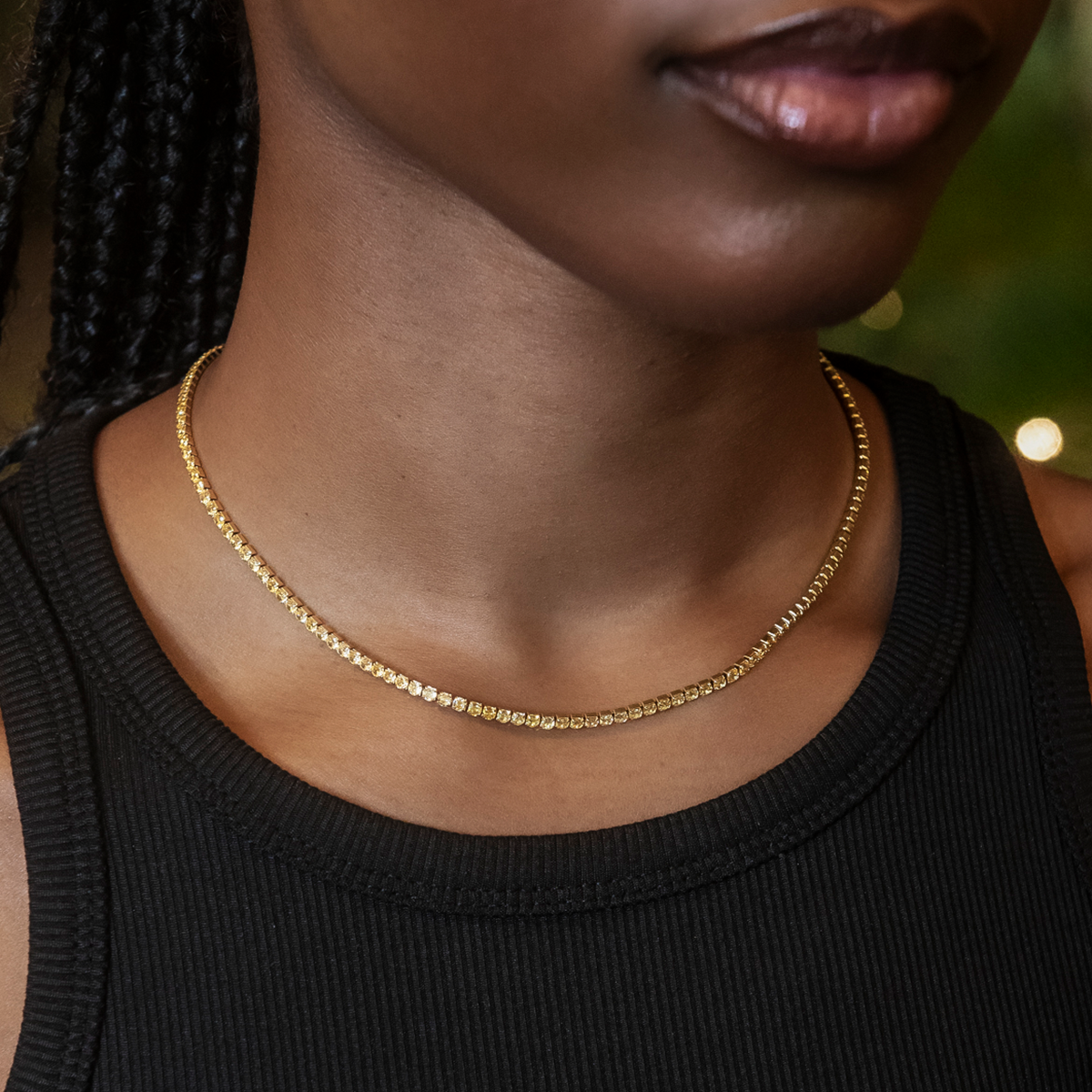 GLD PROMO - WOMEN Canary Micro Tennis Necklace in Yellow Gold