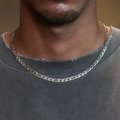 GLD PROMO Figaro Chain in White Gold- 6mm
