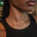 GLD PROMO - WOMEN Figaro Link Necklace in Rose Gold- 4mm