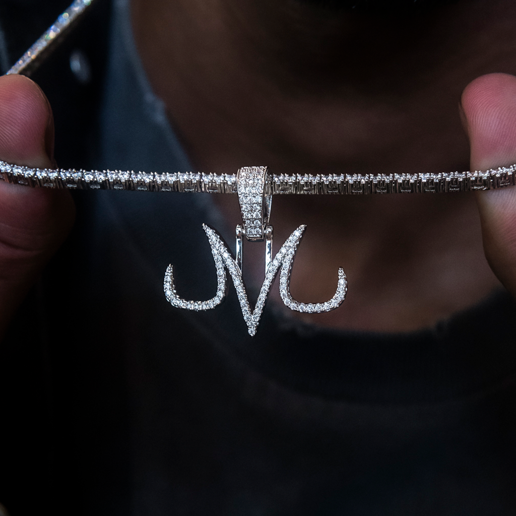 GLD Men Majin Pendant in White Gold