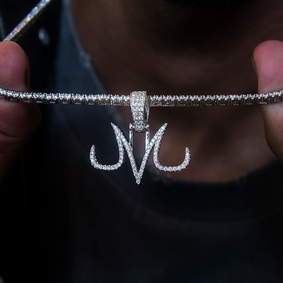GLD Men Majin Pendant in White Gold