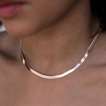 GLD PROMO - WOMEN Herringbone Necklace in Rose Gold- 4mm