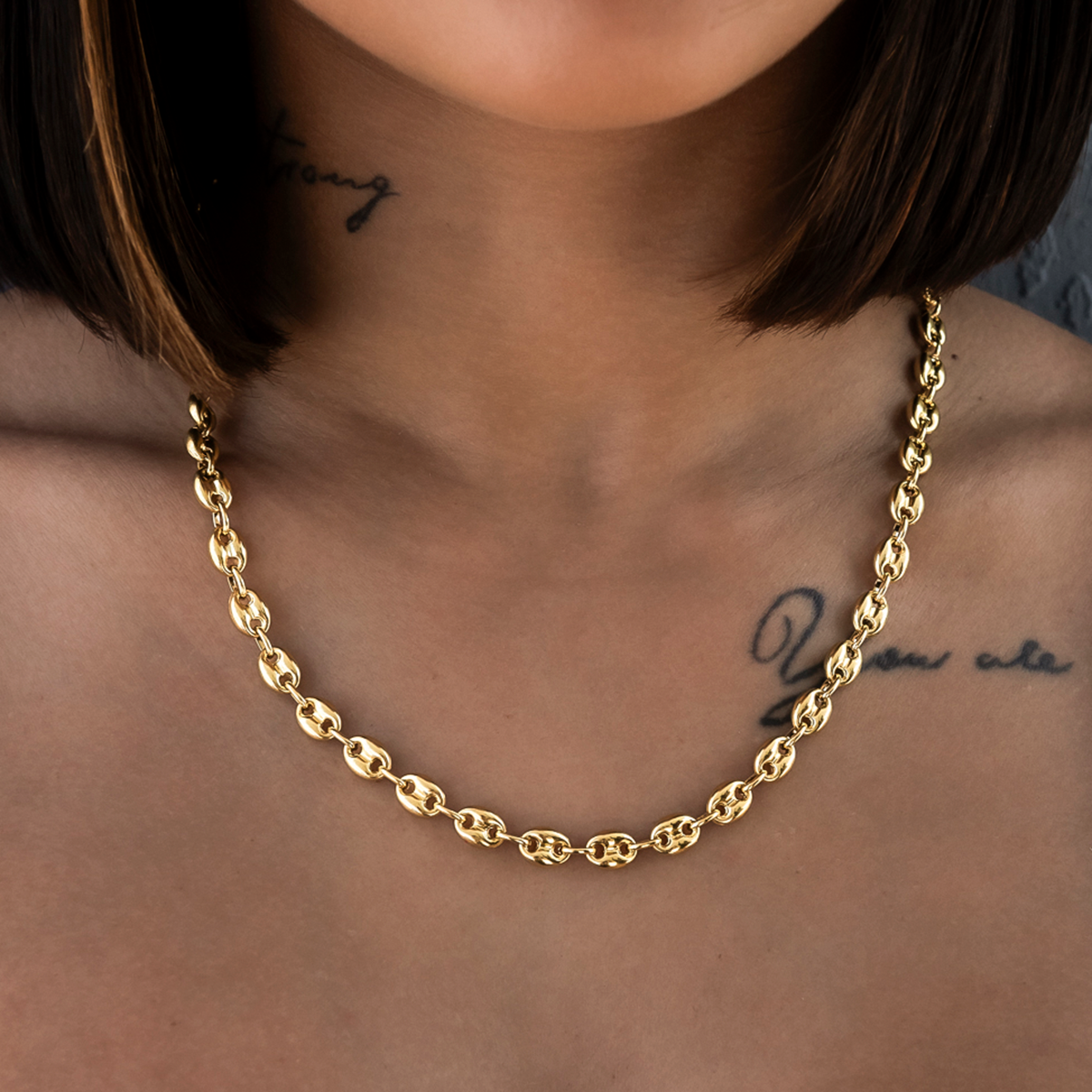 GLD Women Valentina Necklace in Yellow Gold- 7mm