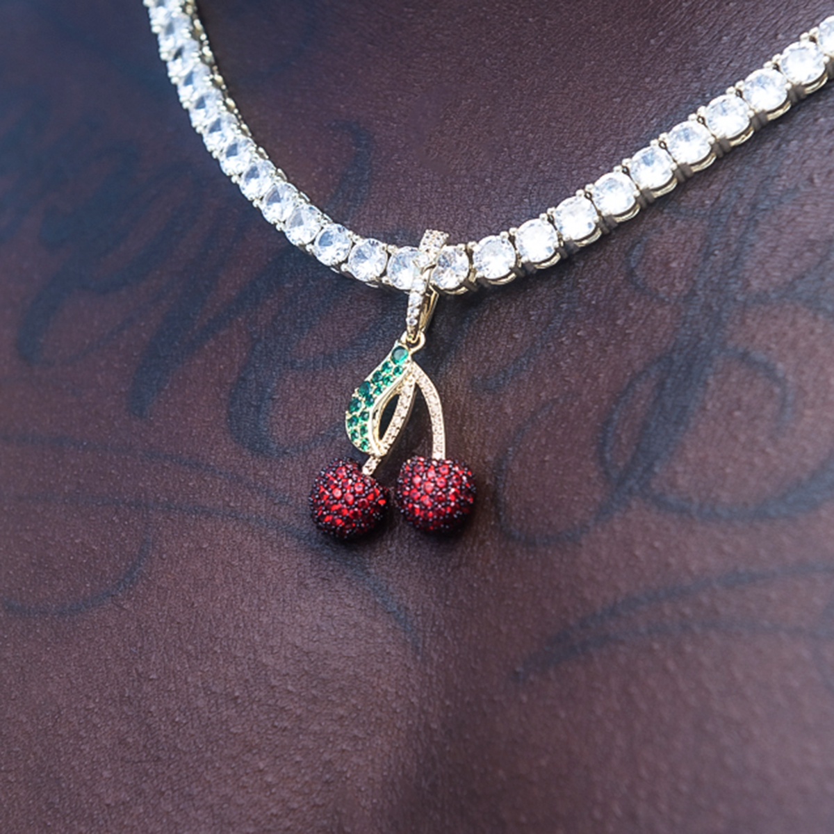 GLD Men Iced Cherry Pendant
