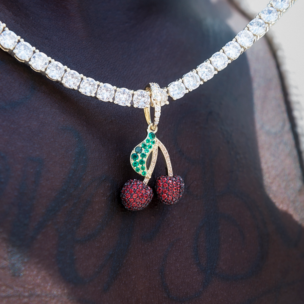 GLD Men Iced Cherry Pendant
