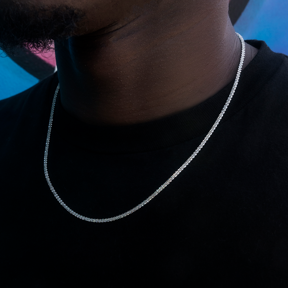 GLD PROMO Popcorn Chain in White Gold- 2mm