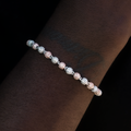 GLD Men Iced Ball Bracelet in Rose/White Gold- 4mm