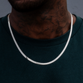 GLD PROMO Herringbone Chain in White Gold- 4mm