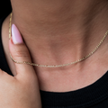 GLD PROMO - WOMEN Figaro Necklace in Yellow Gold- 2mm