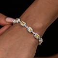 GLD Women Iced Canary Cushion Cut Bracelet