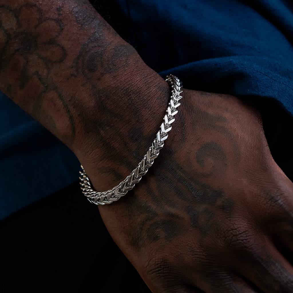 GLD PROMO Franco Bracelet in White Gold- 6mm