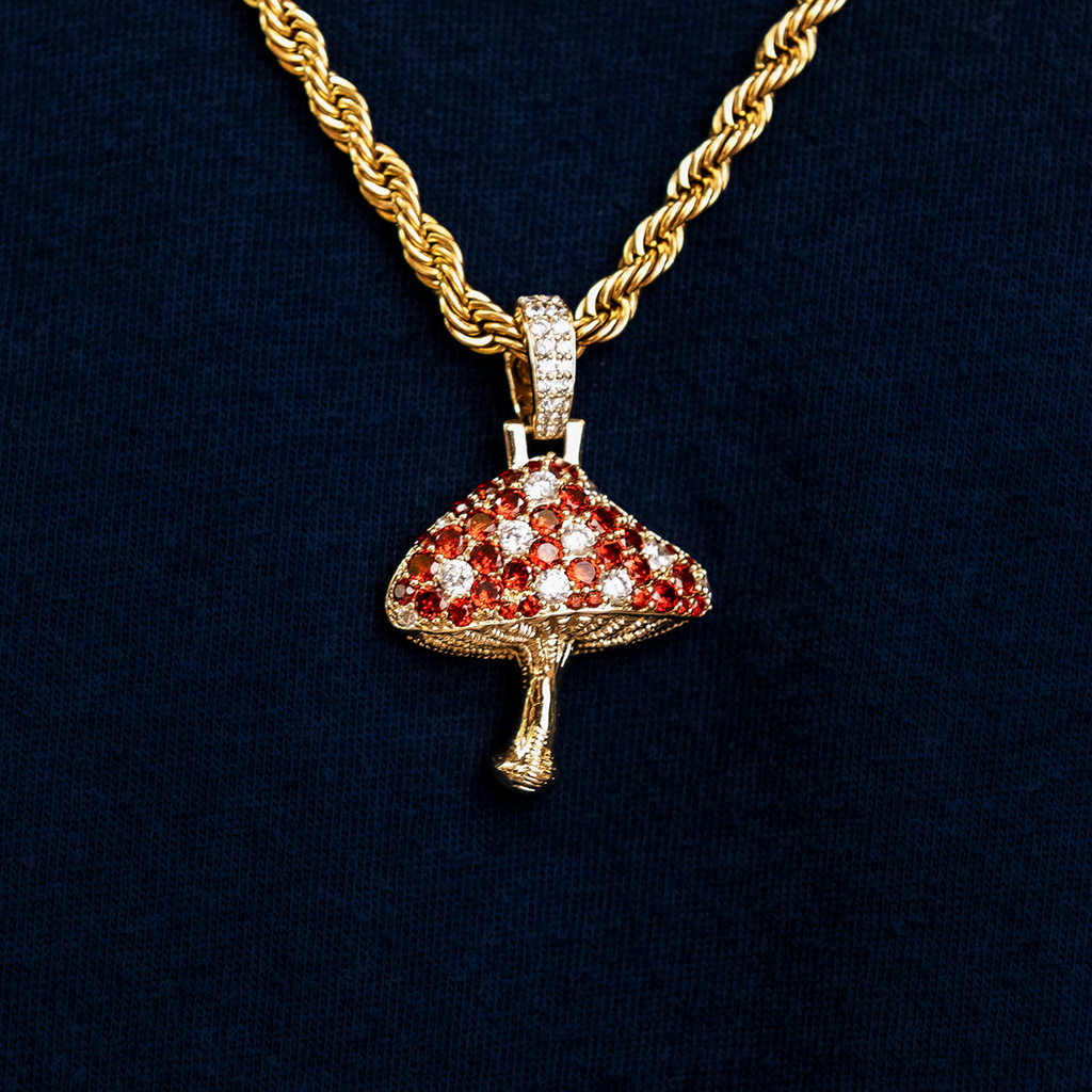 GLD PROMO Iced Mushroom Pendant