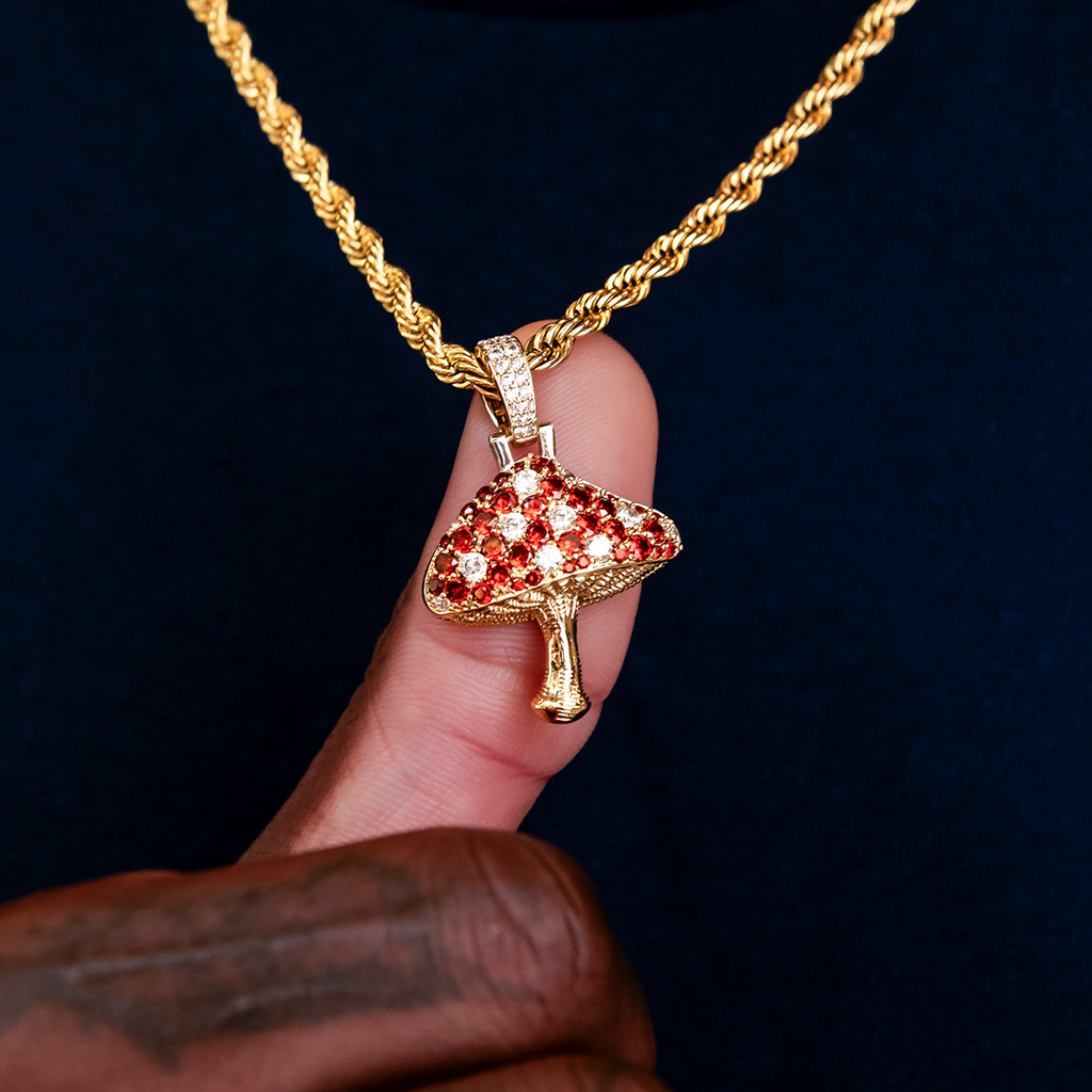 GLD PROMO Iced Mushroom Pendant