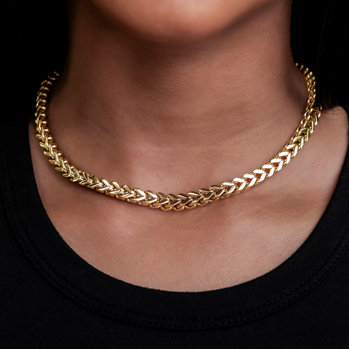 GLD PROMO - WOMEN Franco Necklace in Yellow Gold- 6mm