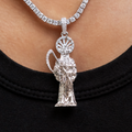GLD PROMO - WOMEN Iced Grim Reaper Pendant in White Gold