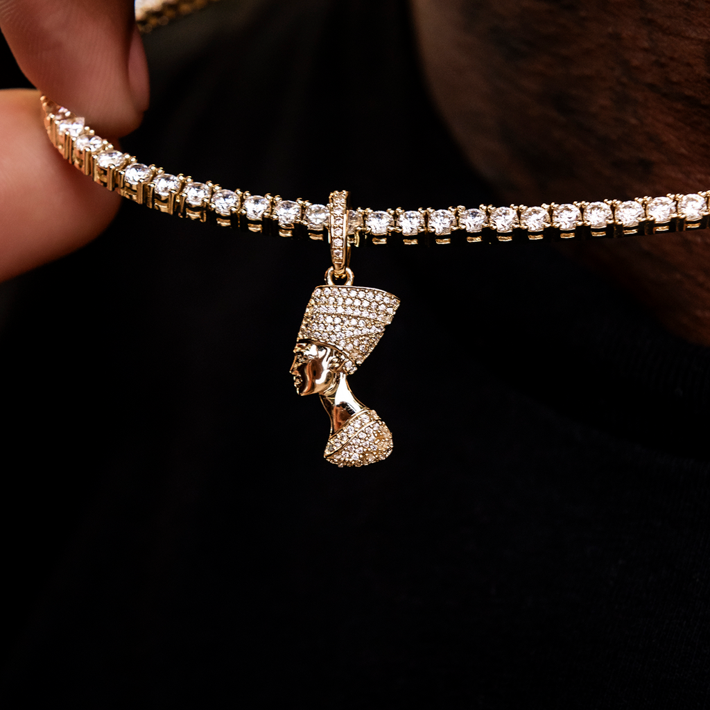 GLD Men Iced Nefertiti Pendant