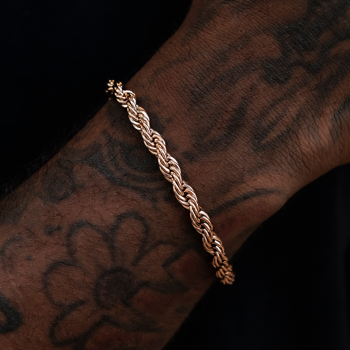 GLD PROMO Rope Bracelet in Rose Gold- 6mm
