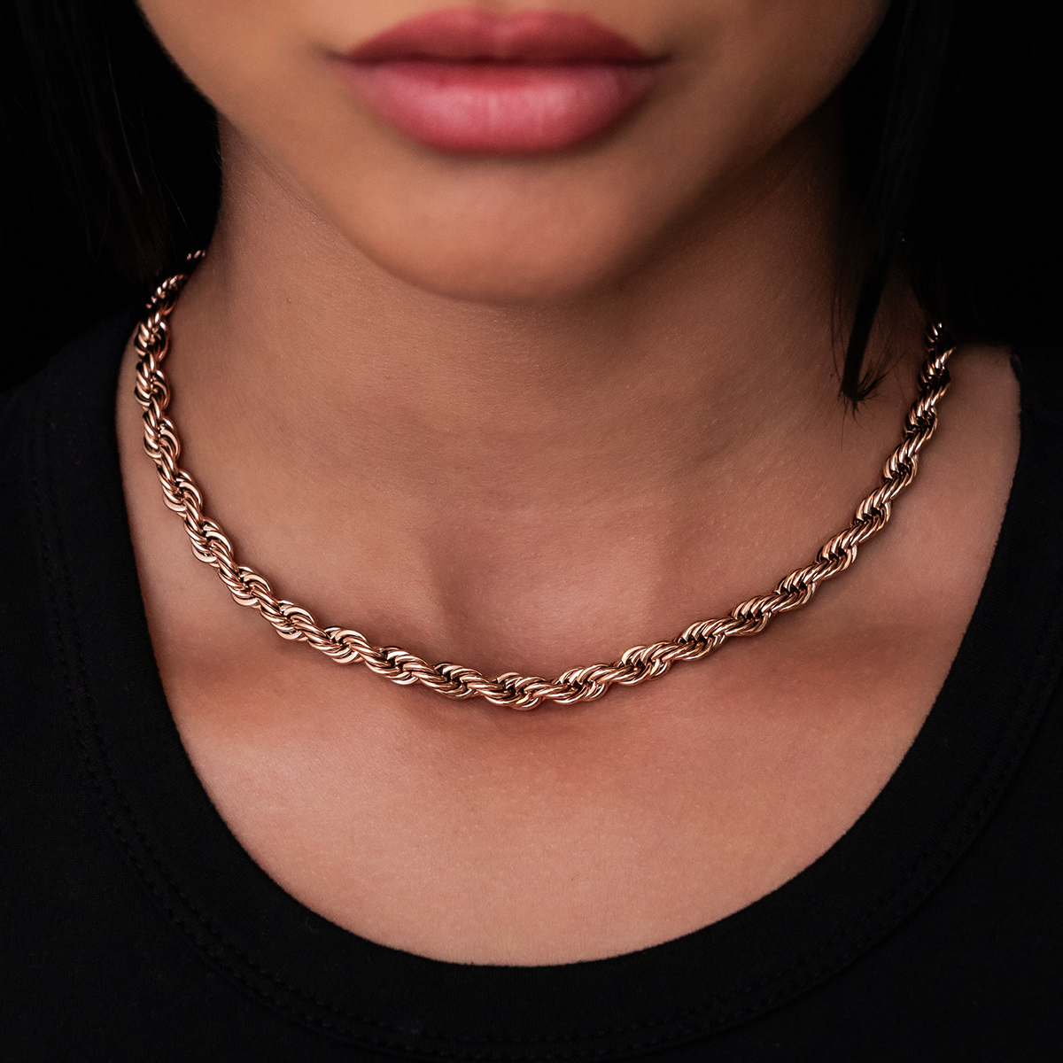 GLD Women GLD Rope Necklace in Rose Gold- 6mm