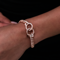 GLD PROMO - WOMEN Iced Handcuff Diamond Prong Cuban Bracelet in Rose Gold