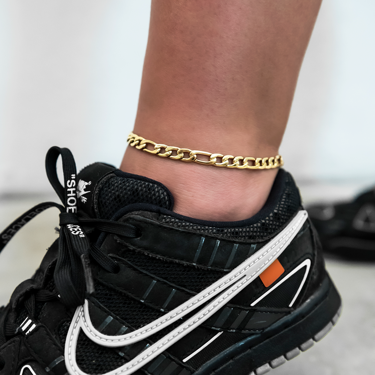 GLD PROMO SETS - WOMEN Figaro Chain Anklet in Yellow Gold- 6mm