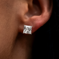 GLD PROMO - WOMEN 7mm Princess Cut Diamond Stud Earrings in White Gold