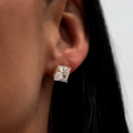 GLD Women GLD 8mm Princess Cut Diamond Stud Earrings in Yellow Gold