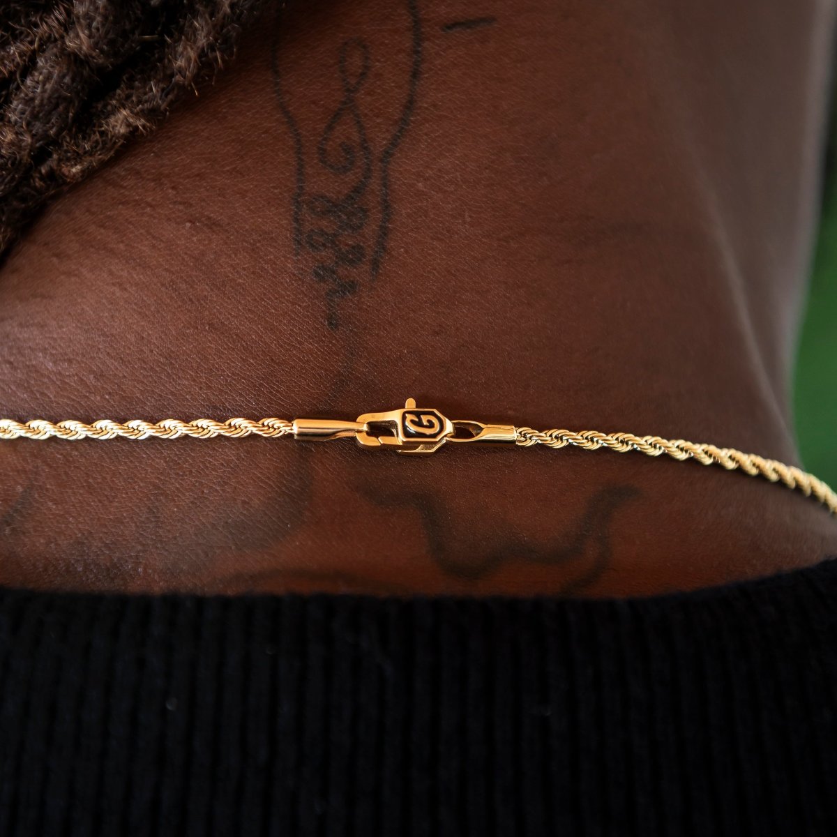 GLD Men Rope Chain + Bracelet Bundle in White or Yellow Gold - 2mm